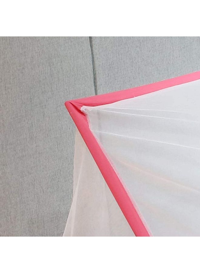 Foldable Portable Mosquito Net Fabric Pink/White 1.9x0.8x0.8meter