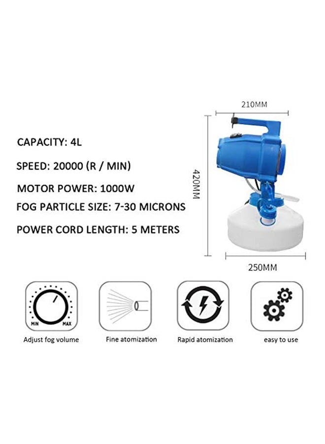 Electric ULV Cold Fog Sprayer Blue 25x42x25cm