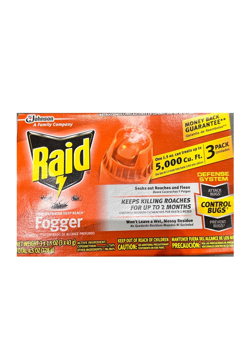 Raid Concentrated Deep Reach Fogger (Pack - 1) 128 grams