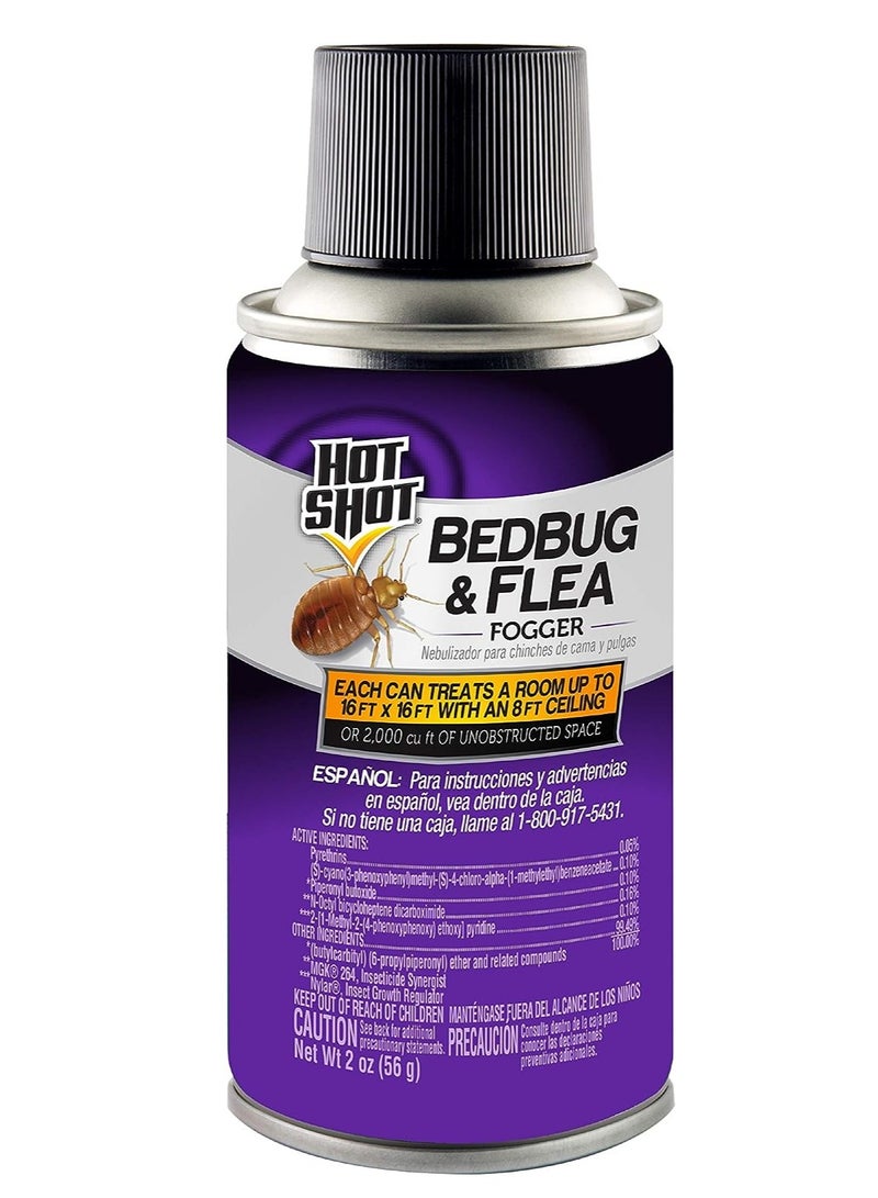 Hot Shot Bed Bug & Flea Fogger, 3 Count (Pack of 1), Kills Fleas Indoors, Get Rid of Fleas In House, Inhibits Reinfestation Up to 7 Months