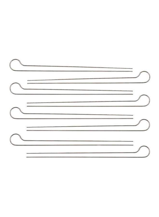 8-Piece Double Skewers Set Silver 0.2x7x33cm