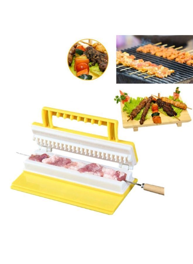 BBQ Meat Skewer Tool Yellow/White 18centimeter