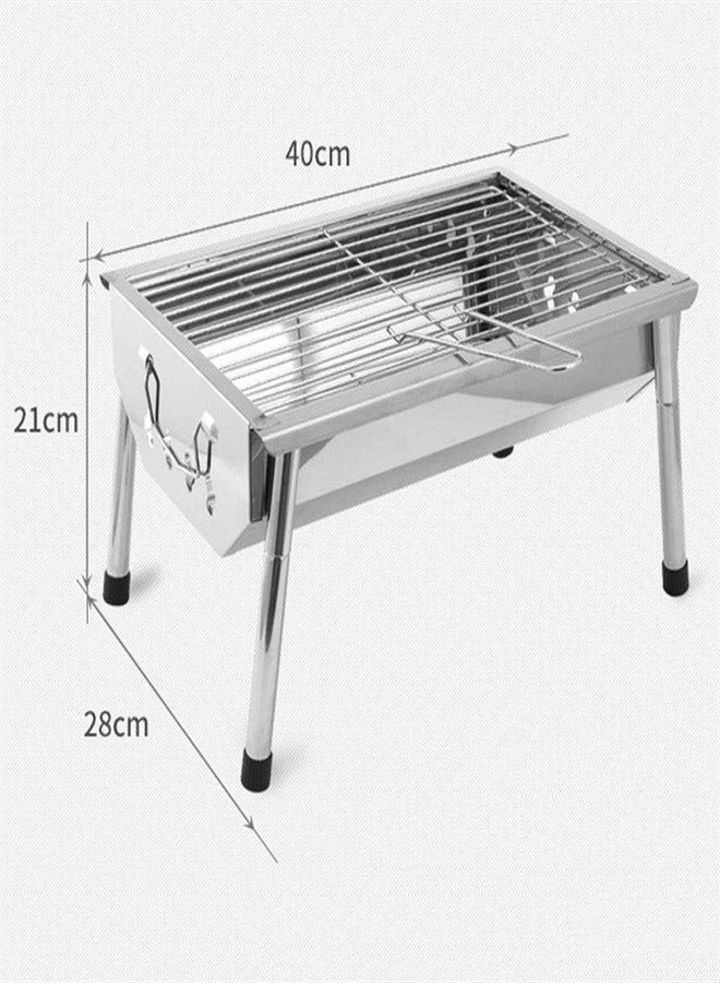 Portable Grill Portable Mini Barbecue Grill Rack Stainless Steel Folding BBQ Charcoal Stove Grate Kebab Machine for Outdoor Camping Household