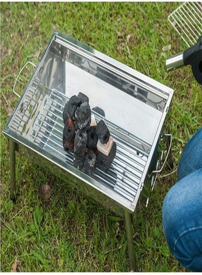 Portable Grill Portable Mini Barbecue Grill Rack Stainless Steel Folding BBQ Charcoal Stove Grate Kebab Machine for Outdoor Camping Household