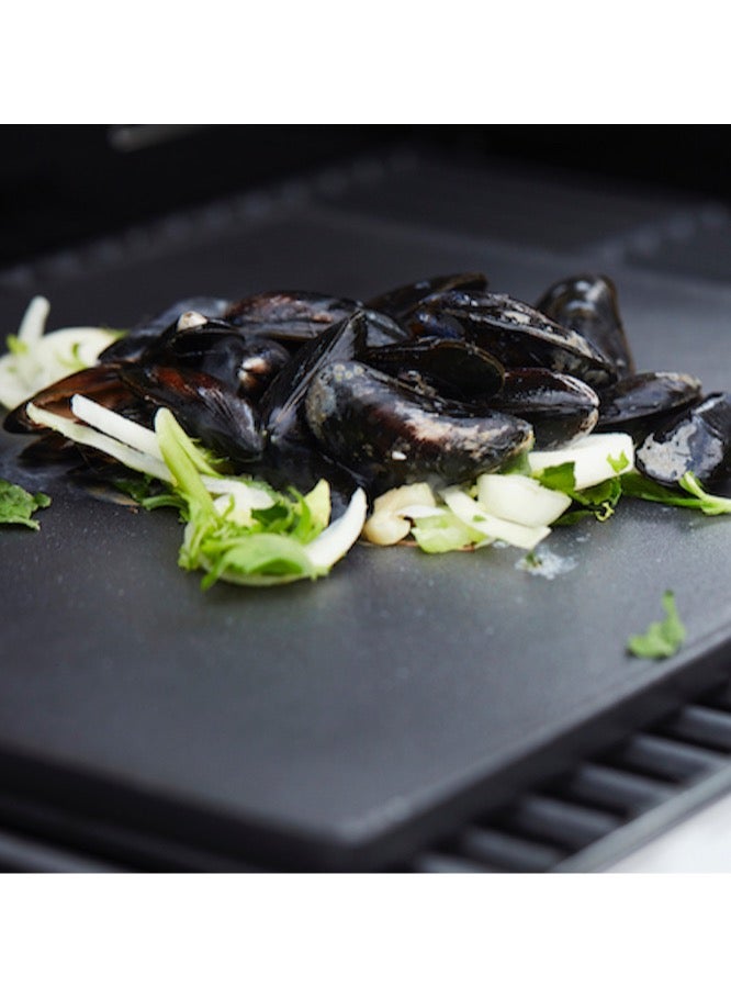 Barbecook universal cooking griddle of enamelled cast iron black
