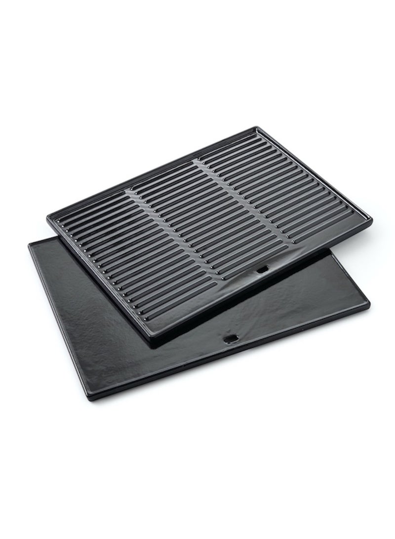 Barbecook universal cooking griddle of enamelled cast iron black