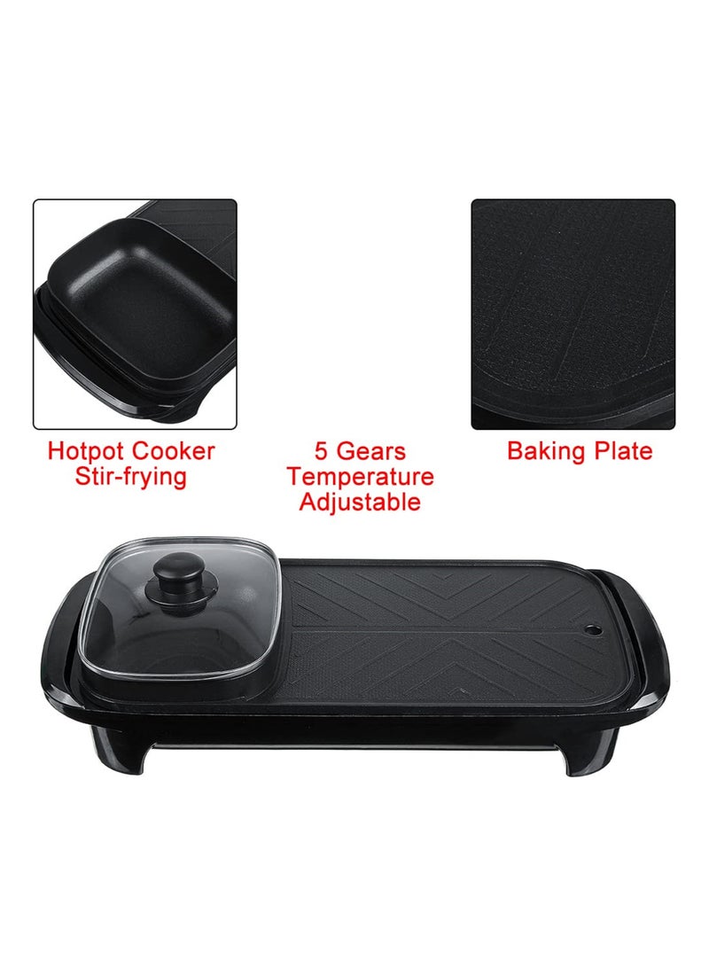 Multifunction Portable Electric Barbeque Grill Smokeless Non-Stick Roasting Barbecue Pan And Hot Pot