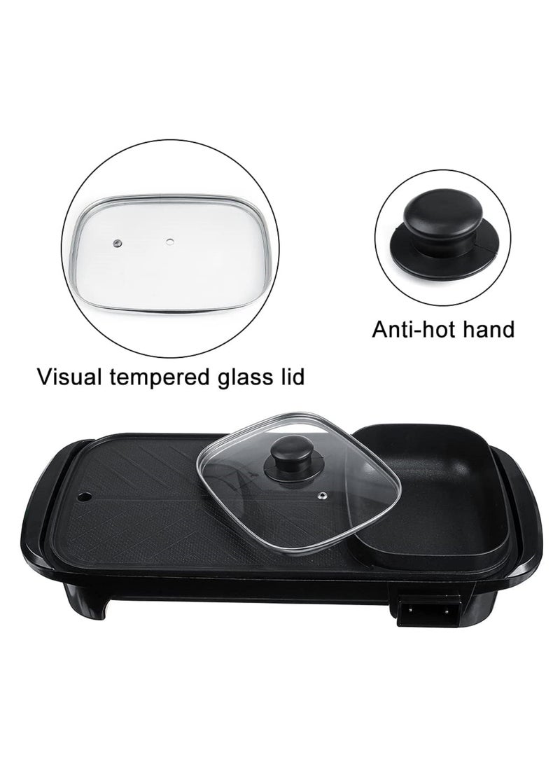 Multifunction Portable Electric Barbeque Grill Smokeless Non-Stick Roasting Barbecue Pan And Hot Pot