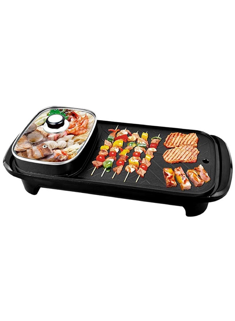 Multifunction Portable Electric Barbeque Grill Smokeless Non-Stick Roasting Barbecue Pan And Hot Pot