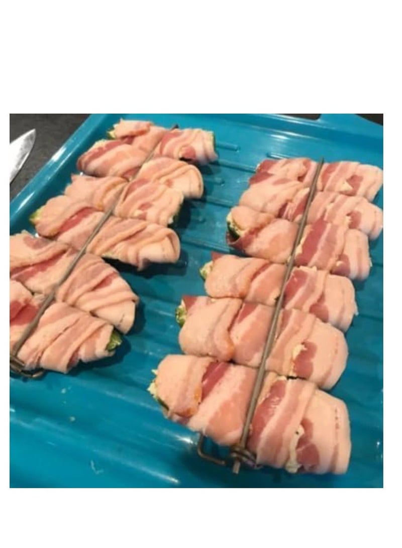 Chicken Wing Grilling Rails, Chicken Wing BBQ Fork, BBQ Grilling Fork Sticks Skewer, Metal bbq Grilling Fork, Chicken Wing for Grilling Tool Set Outdoor Picnic Camping Barbecue (4PC)