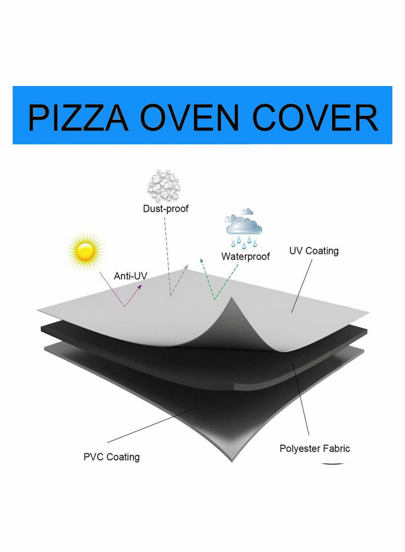 Outdoor Pizza Oven Cover 210D Garden Black Protection Weather Resistant Dustproof BBQ Rain for Wood Fired Cha Rcoal Bread 165x65x45CM