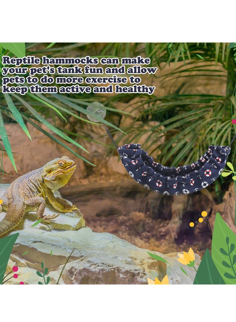 Reptile Hammock Combo Pack - Ultimate Tank Accessories for Bearded Dragons, Geckos, Snakes for Bearded Dragon Gecko Lizard Snakes Reptile Tank Accessories