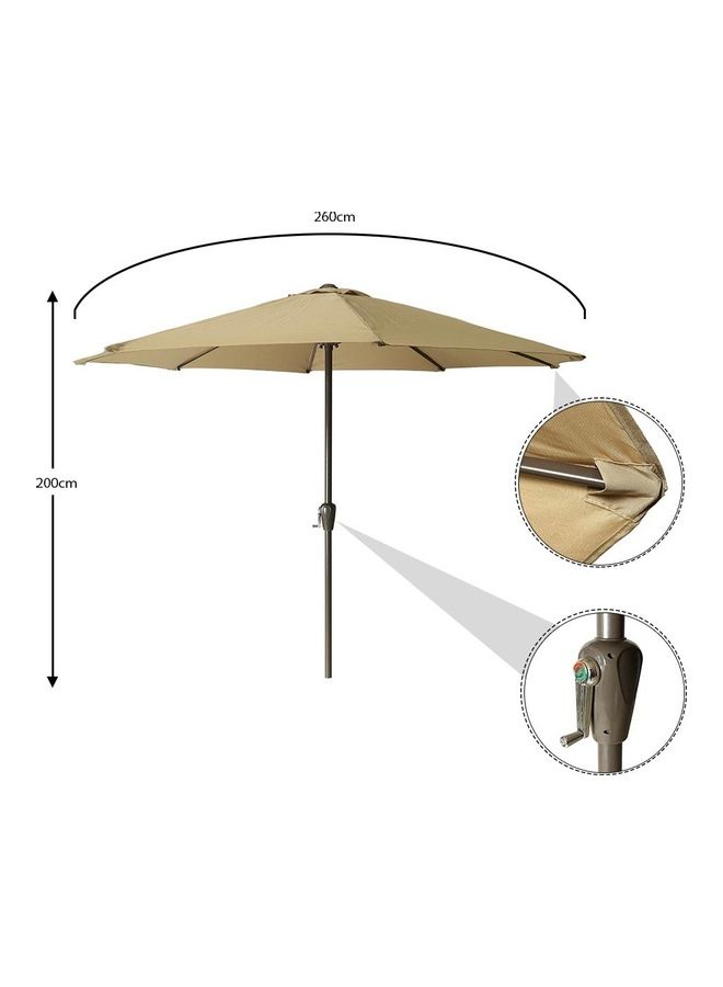 Garden Pole Umbrella with UV Protection and Fade-Resistant Fabric Brown 260x200cm