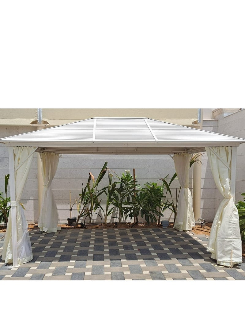 Swin 3x4meters Romantic Aluminum Outdoor Pergola Gazebo for Garden White