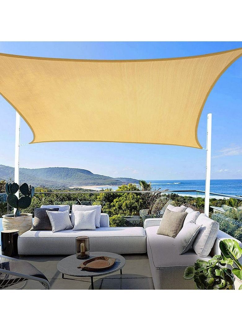 Sun Shade Sail, Waterproof Outdoor Rectangle Shade Canopy Uv Block Awning, Sunrays Block Awning for Patio, Carport, Backyard, Garden and More (96