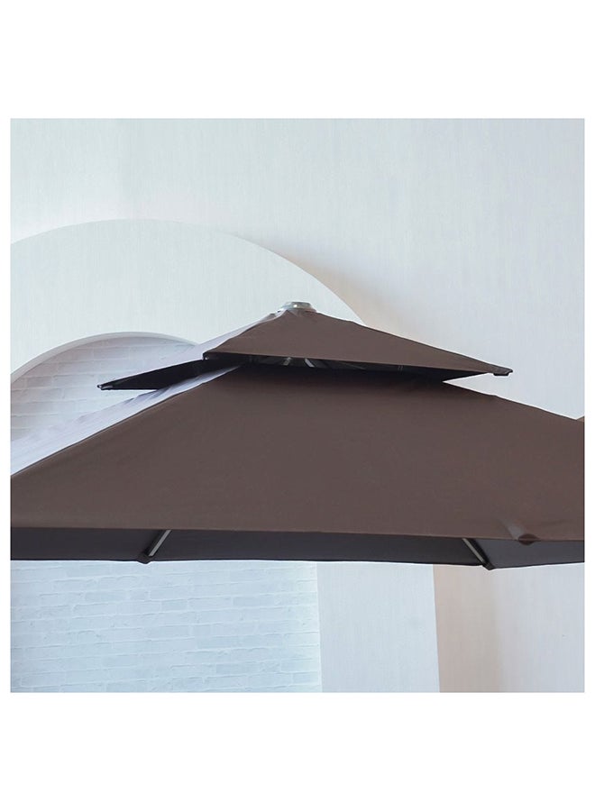 Sofia Garden Umbrella With Base Cantilever Patio Parasol Modern Design Outdoor Sun Shade Waterproof Canopy With Uv Protection For Balcony Beach Pool 300 X 300 Cm - Brown