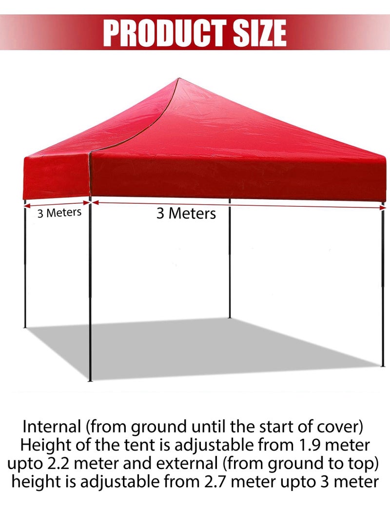 Portable 3x3m Steel Frame Ground Tent – Waterproof, UV Protected Canopy for Outdoor Events, Parties, and Camping