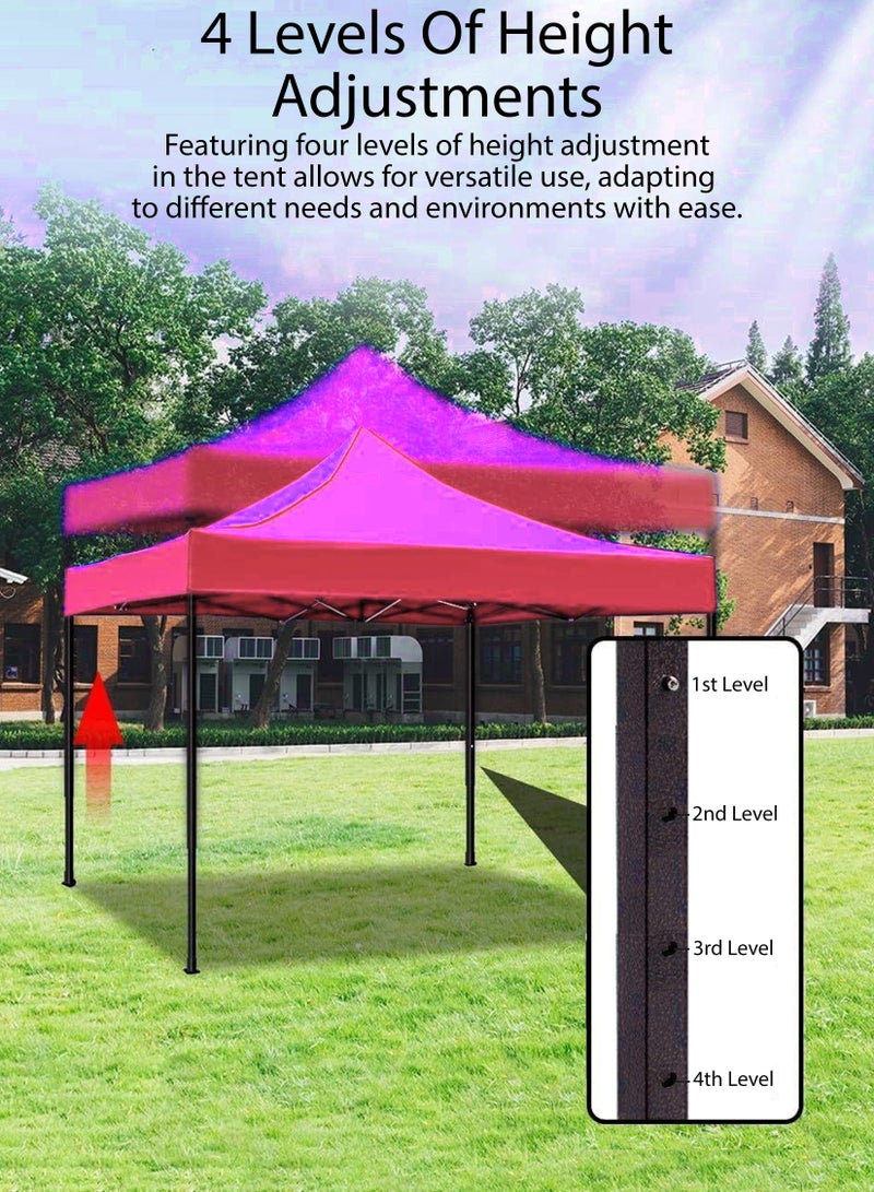 Portable 3x3m Steel Frame Ground Tent – Waterproof, UV Protected Canopy for Outdoor Events, Parties, and Camping