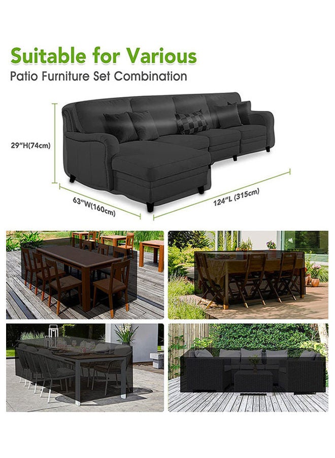 Cuboid Patio Furniture Set Cover Black 315x160x74cm