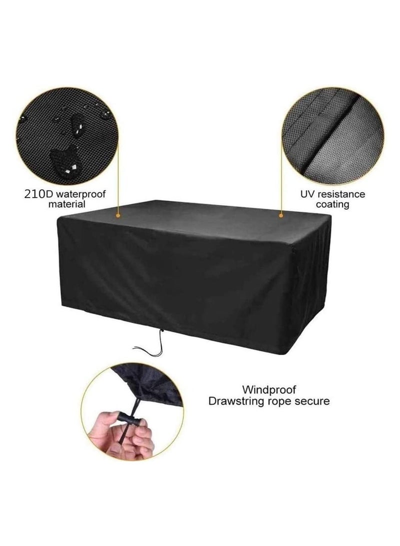 Waterproof Patio Furniture Cover Black,Oxford Garden Furniture Cover, Anti - UV, Windproof, Dustproof, Heat Resistance 270*180*89 cm