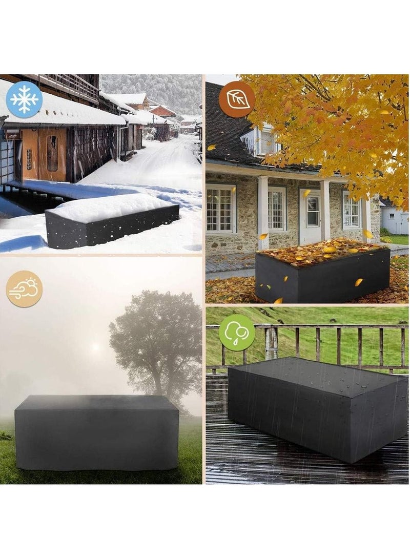 Waterproof Patio Furniture Cover Black,Oxford Garden Furniture Cover, Anti - UV, Windproof, Dustproof, Heat Resistance 270*180*89 cm