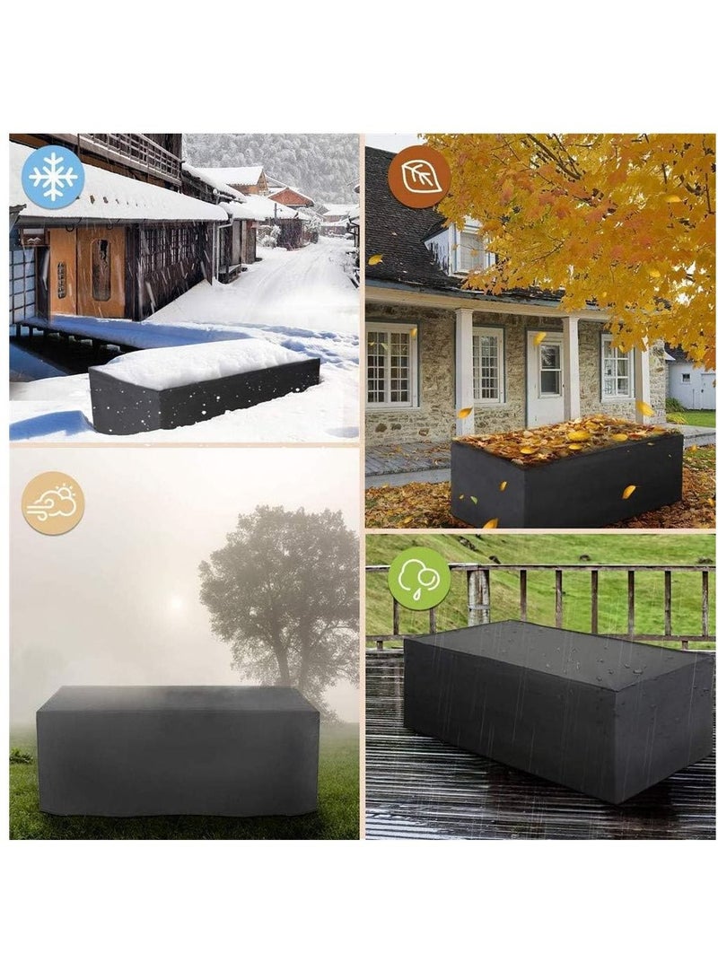 Waterproof Patio Furniture Cover Black,Oxford Garden Furniture Cover, Anti - UV, Windproof, Dustproof, Heat Resistance 242*162*100 cm