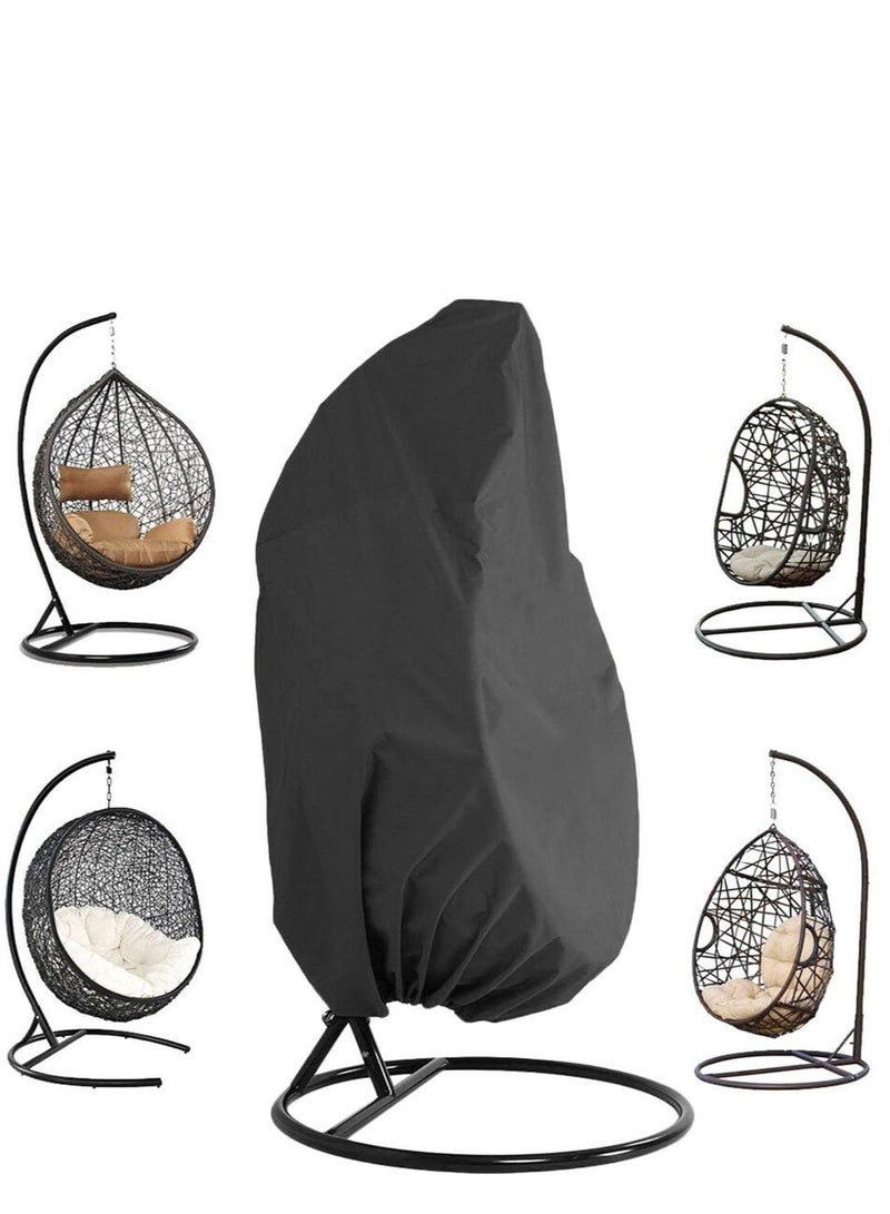 Egg Chair Cover, Patio Hanging Chair Cover - Waterproof Outdoor Hanging with Durable Hem Cord, 210D Oxford Wicker Egg Swing Chair Cover Patio Swing Chair Cover 115cm D x 190cm H