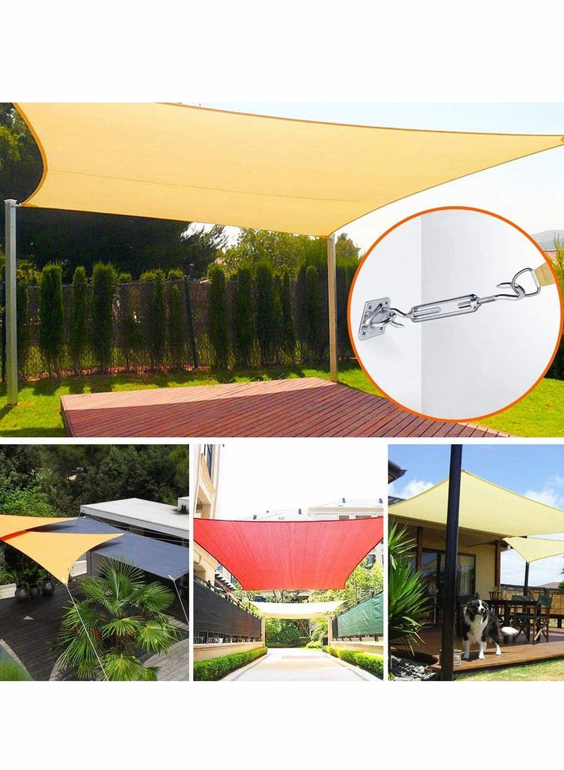 Awning Attachment Set Heavy Duty Sun Shade Sail Stainless Steel Hardware Kit for Triangle and Square Rectangle Sun Shade Sail Fixing Accessories Shade Sail Hardware Kit