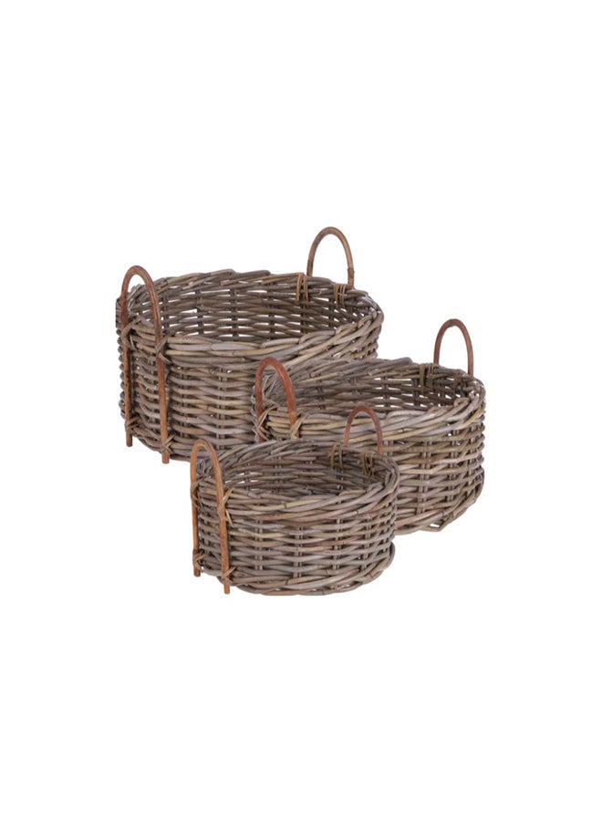 Cameo Basket Natural Rattan Fiber/Plastic (M) (One Unit Only)