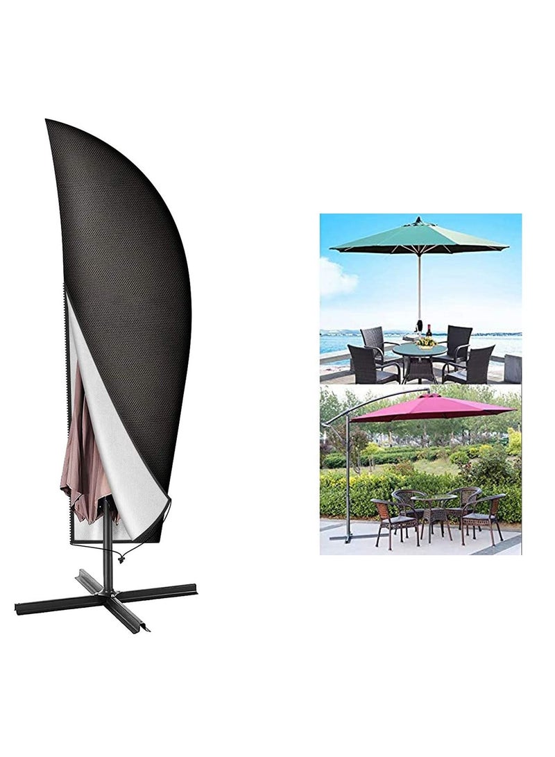 Protective Parasol Cover with Rod, Cantilever Parasol Protective Cover 2 to 4 m Large Umbrella Cover Weatherproof UV-Anti Windproof and Snow Safe Outdoor for Cantilever Parasol