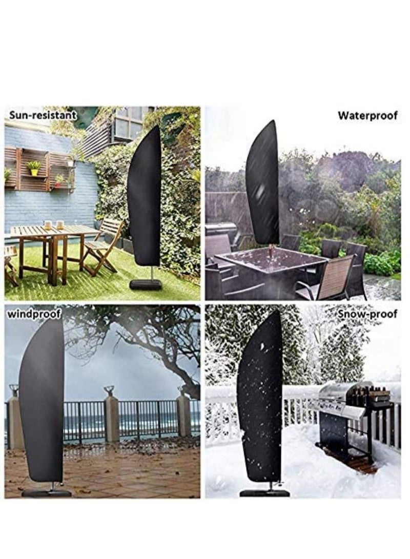 Protective Parasol Cover with Rod, Cantilever Parasol Protective Cover 2 to 4 m Large Umbrella Cover Weatherproof UV Anti Windproof and Snow Safe Outdoor for Cantilever Parasol