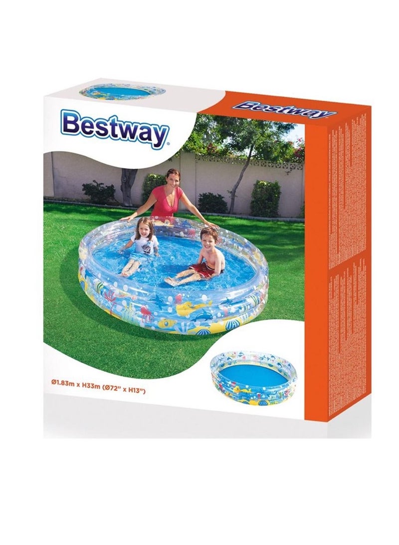 Bestway 3-Ring Deep Dive Swimming Pool (182.9 x 33 cm, Multicolored)