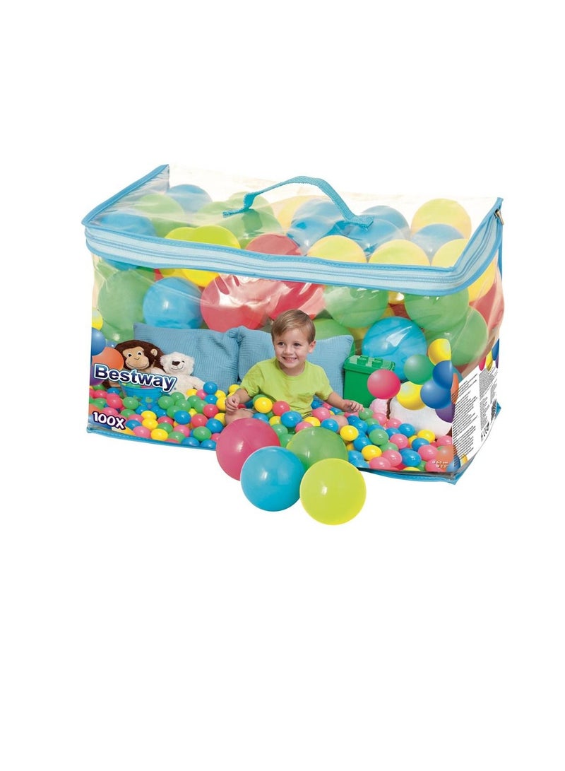 Bestway Splash-N-Play 100 Bouncing Balls (6.5 cm, Multicolored)