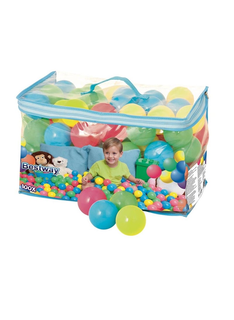 Bestway Splash-N-Play 100 Bouncing Balls (6.5 cm, Multicolored)