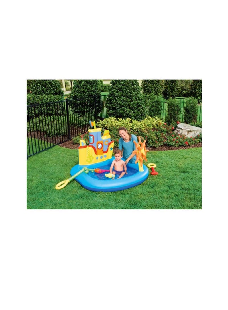 Bestway Tugboat Play Pool (1.40 x 1.30 x 1.04 m, Multicolored)