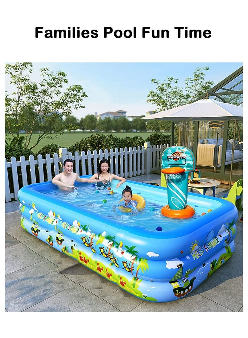 Inflatable Swimming Pool Large Kiddie for Adults and Kids Above Ground