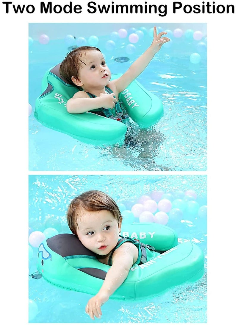 Baby Floater Swim Trainer Solid Infant Pool Float Ring with Canopy (Lion Blue)