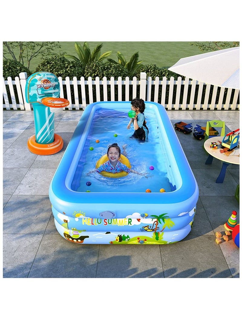 Inflatable Pool SELF Inflating Large Kiddie Pool Above Ground Swimming Pools for Adults and Kids Pools