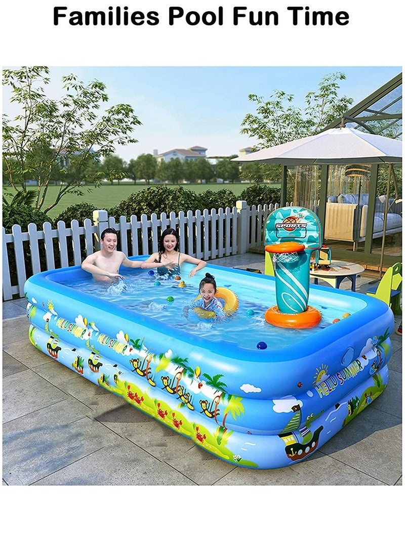 Inflatable Pool SELF Inflating Large Kiddie Pool Above Ground Swimming Pools for Adults and Kids Pools