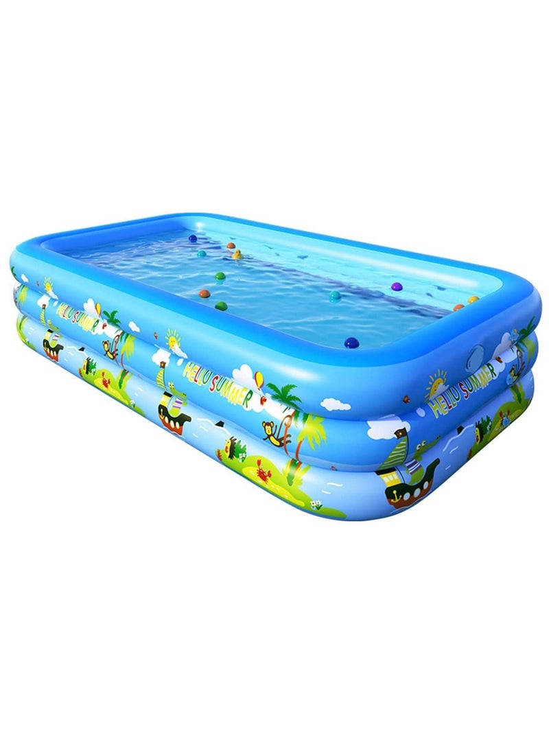 Inflatable Pool SELF Inflating Large Kiddie Pool Above Ground Swimming Pools for Adults and Kids Pools