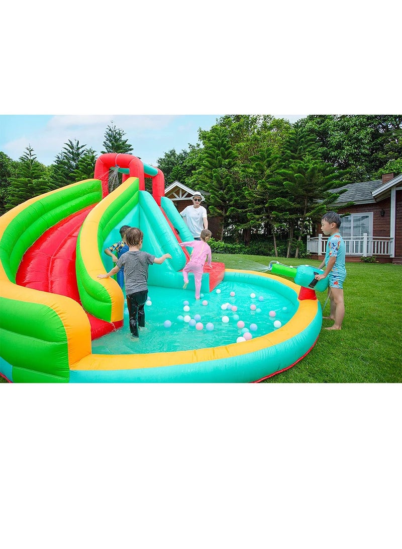 Inflatable Twin Water Slide With Tunnel for Kids Outdoor Play