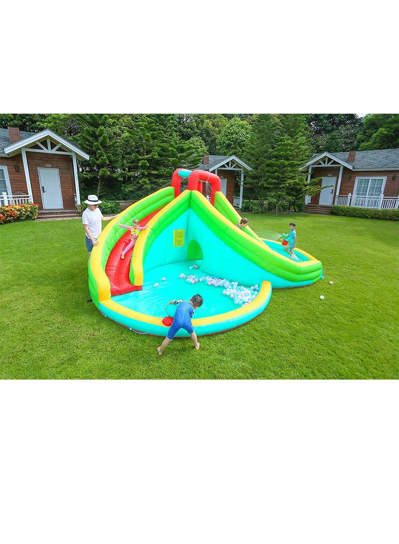 Inflatable Twin Water Slide With Tunnel for Kids Outdoor Play