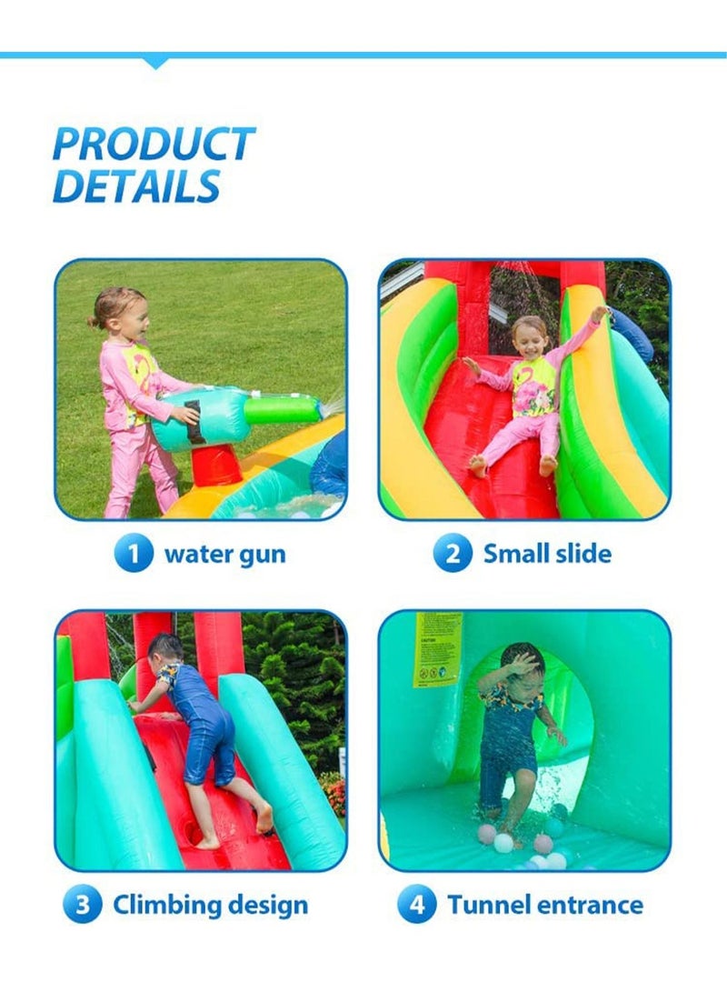 Inflatable Twin Water Slide With Tunnel for Kids Outdoor Play