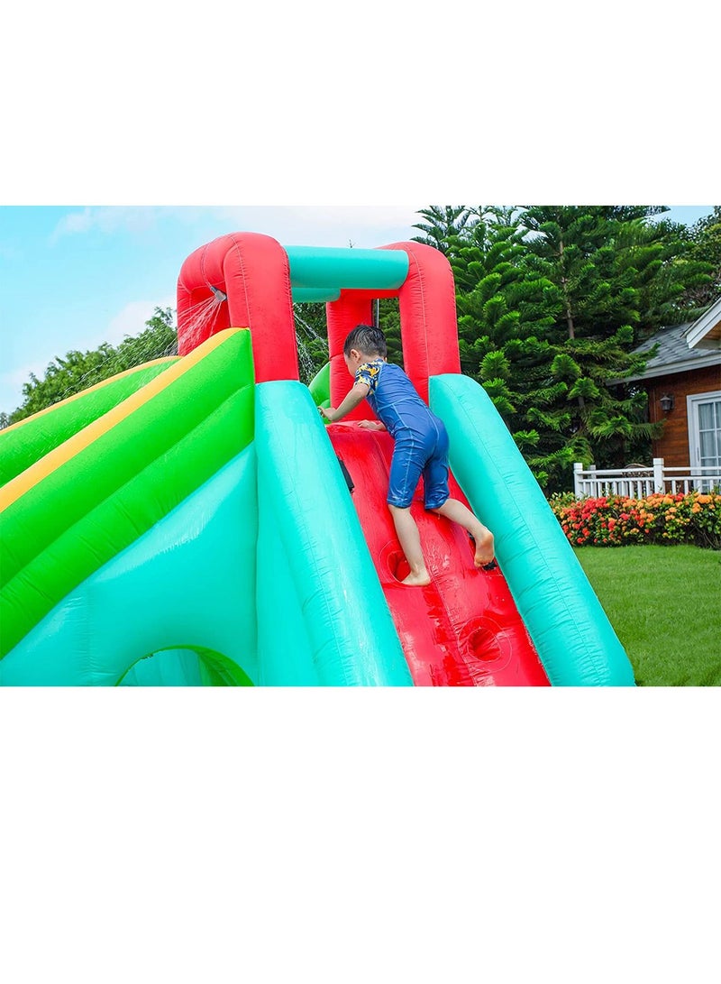 Inflatable Twin Water Slide With Tunnel for Kids Outdoor Play