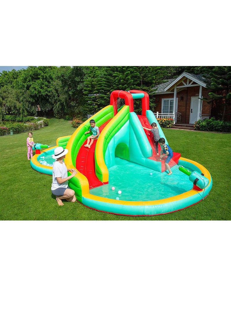 Inflatable Twin Water Slide With Tunnel for Kids Outdoor Play