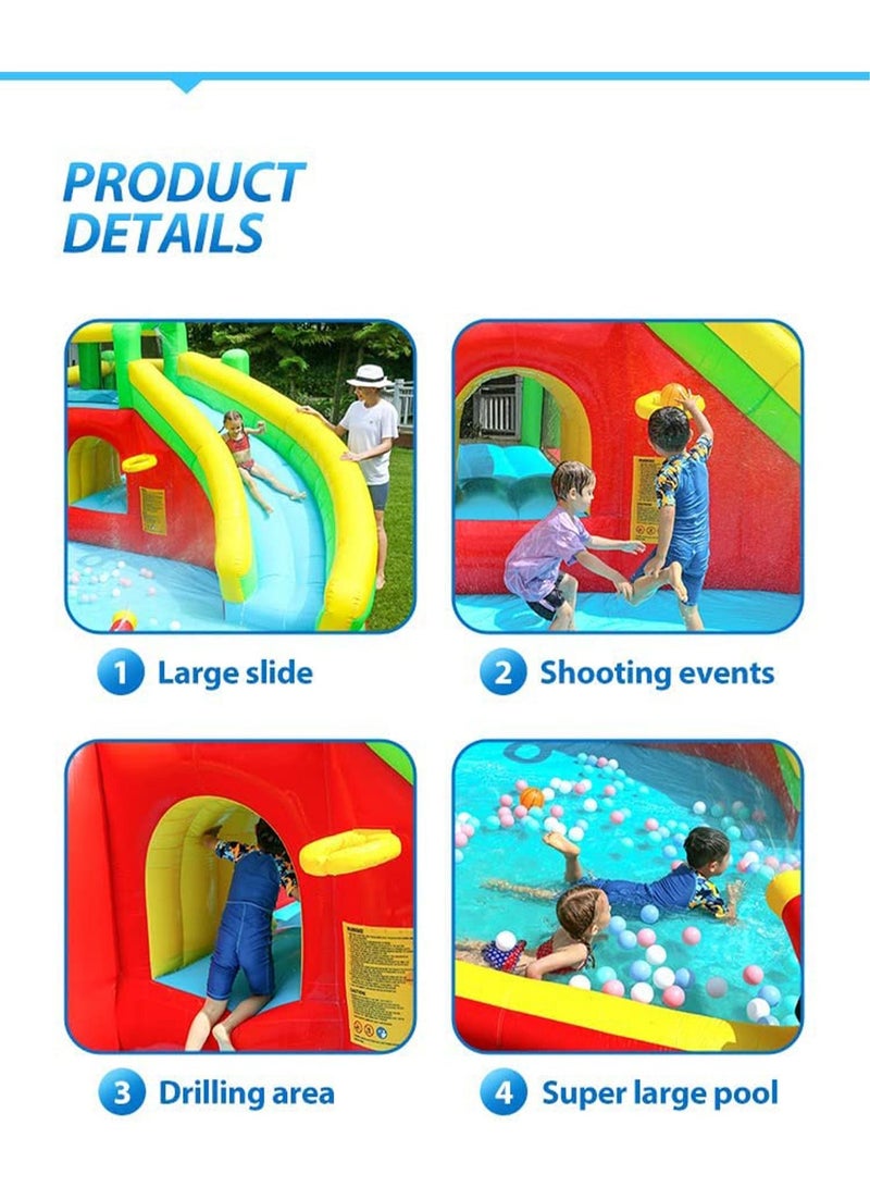 Inflatable Twin Water Slide With Bouncer for Kids Outdoor Play