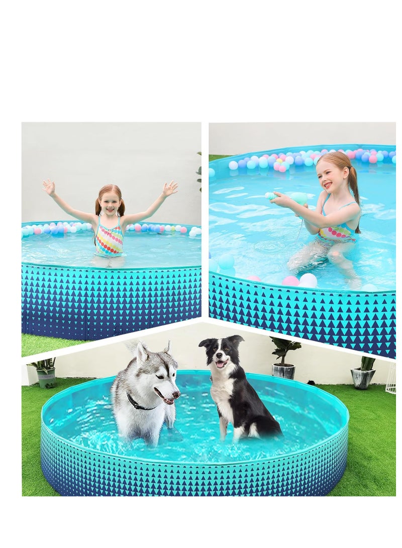 Jasonwell Foldable Dog Kiddie Pool - Hard Plastic Kids Paddling Pool Toddler Baby Swimming Pool for Backyard Collapsible Whelping Box Pet Doggie Cats Wading Pool Bathtub for Puppy Large Dogs 48In