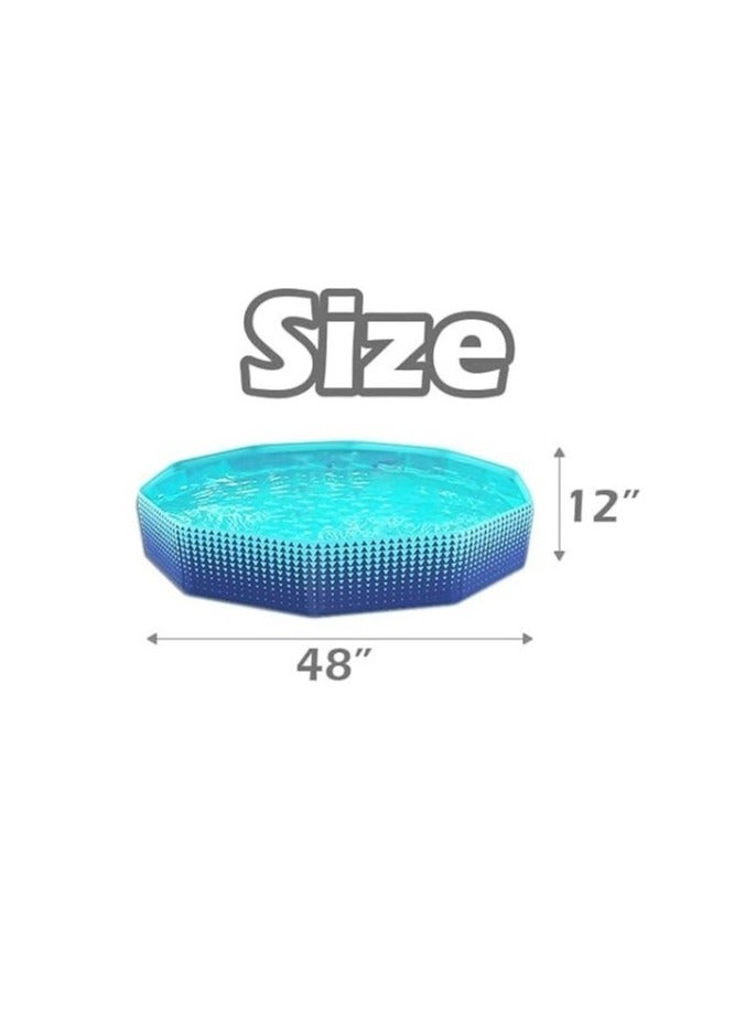 Jasonwell Foldable Dog Kiddie Pool - Hard Plastic Kids Paddling Pool Toddler Baby Swimming Pool for Backyard Collapsible Whelping Box Pet Doggie Cats Wading Pool Bathtub for Puppy Large Dogs 48In