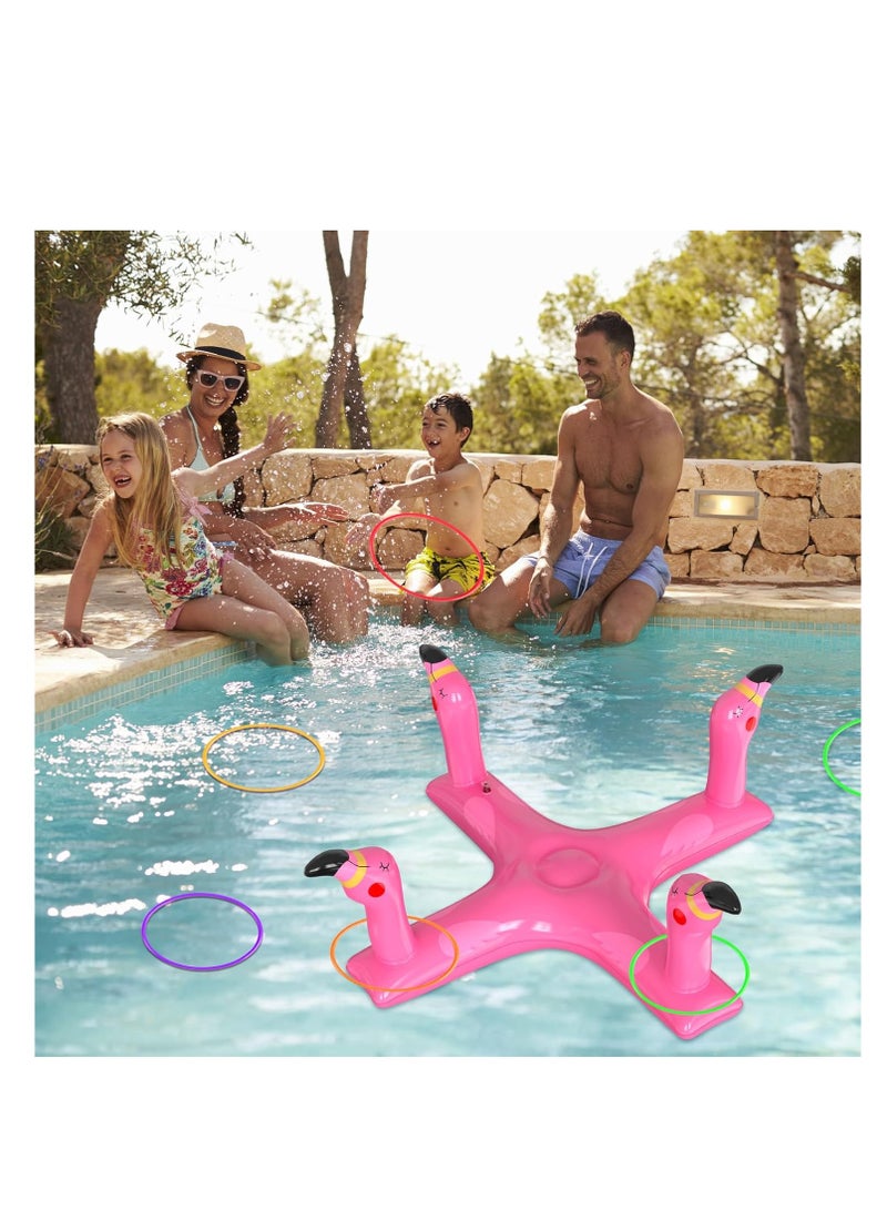 Inflatable Pool Ring Toss, Pool Toys for Kids with 6pcs Rings, Swimming Pool Games for Adults and Family