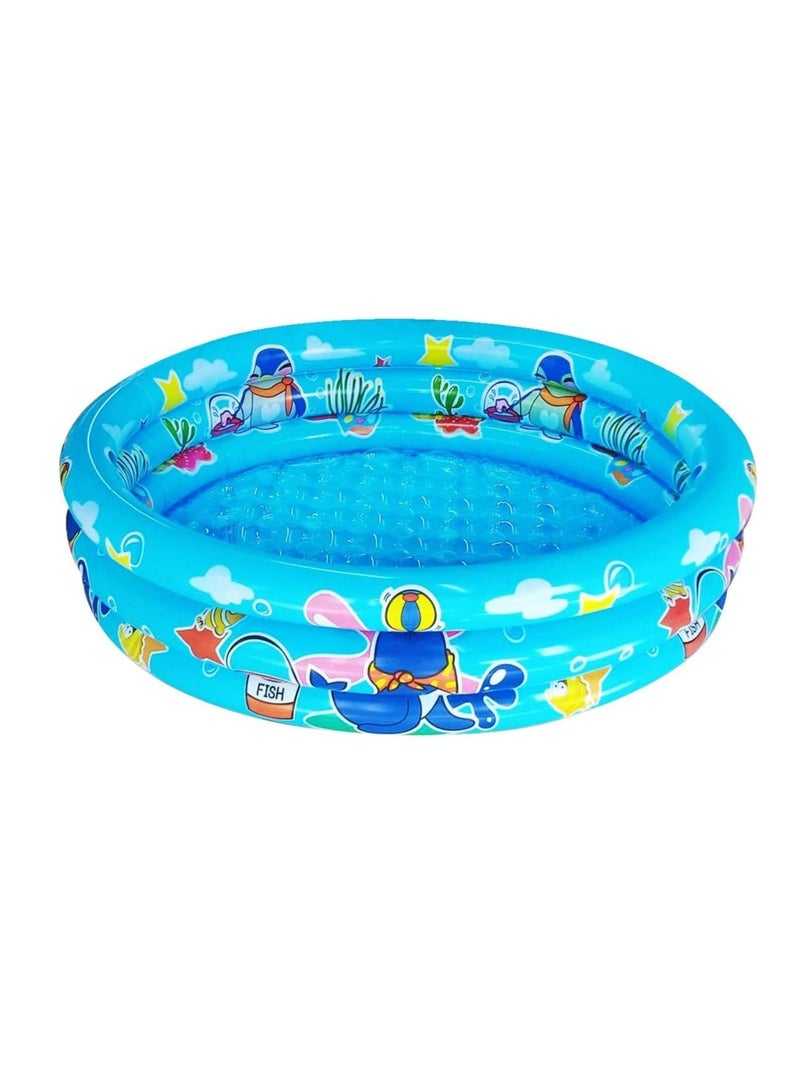 3 Rings Kiddie Pool for Toddler, 48”X12”，Kids Swimming Pool, Inflatable Baby Ball Pit Pool, Small Infant Pool (Blue)